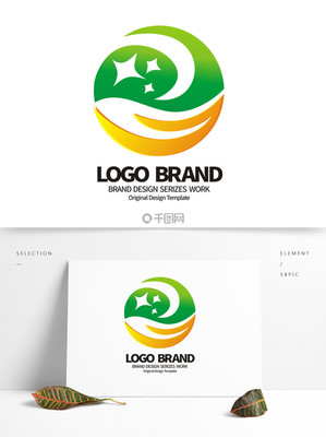 矢量黃綠星形R字母公司LOGO設計理念與方案